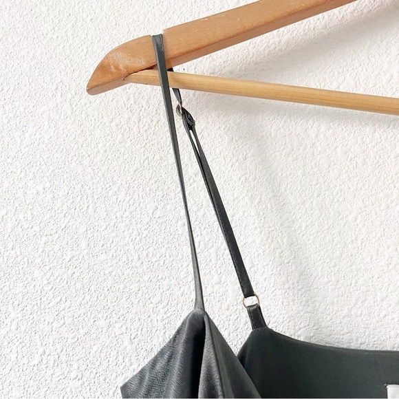 Shona Joy La Lune Olive Satin Ruched High Slit Formal Maxi Dress Gown - Picture 4 of 11